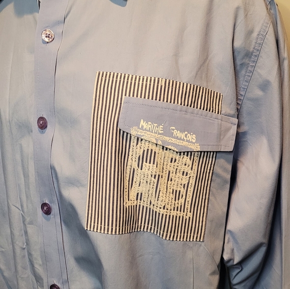 Vintage Le Jean de Marithe Francois Girbaud Dress Shirt XXL - Picture 2 of 12